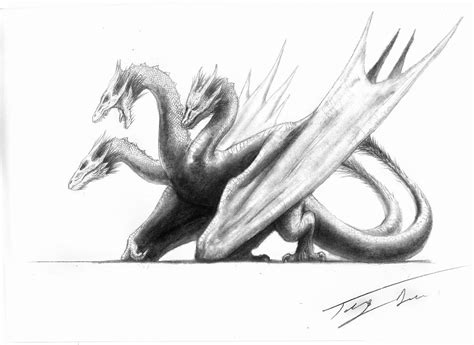 ghidorah|ghidorah drawing.